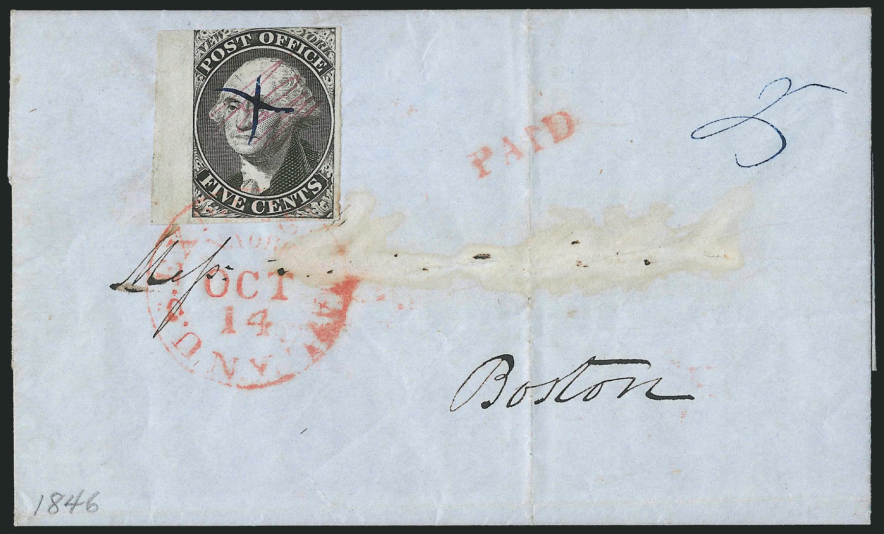 Prices of US Stamp Scott #9X1: 1846 5c New York Postmasters Provisional. Robert Siegel Auction Galleries, Dec 2010, Sale 999, Lot 630
