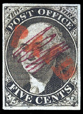 US Stamps Values Scott Cat. 9X1 - 5c 1846 New York Postmasters Provisional. Cherrystone Auctions, Jul 2009, Sale 200907, Lot 101