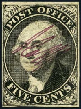 Cost of US Stamps Scott 9X1 - 1846 5c New York Postmasters Provisional. Harmer-Schau Auction Galleries, Aug 2012, Sale 94, Lot 951