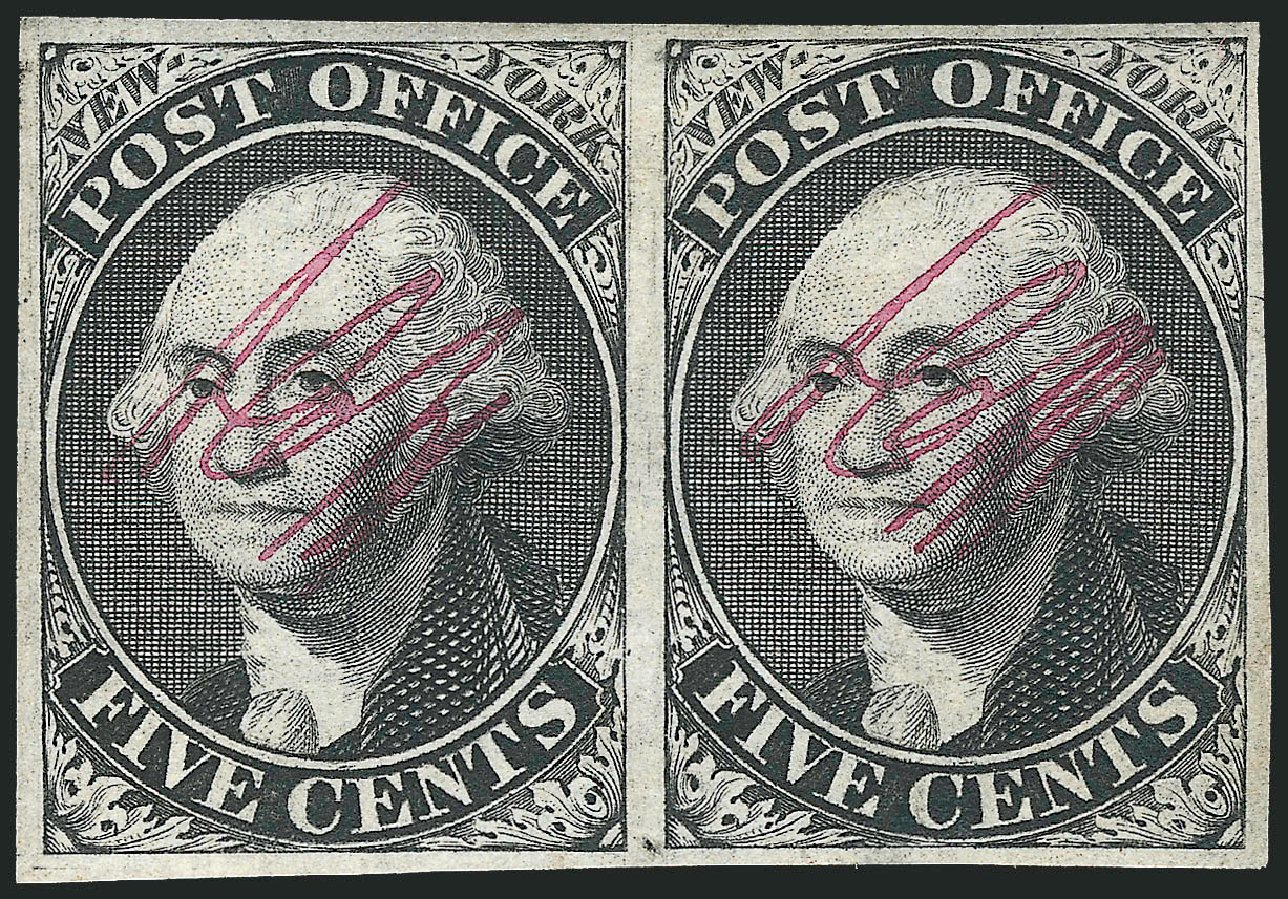 Value of US Stamps Scott Catalog #9X1 - 1846 5c New York Postmasters Provisional. Robert Siegel Auction Galleries, Dec 2012, Sale 1037, Lot 1341