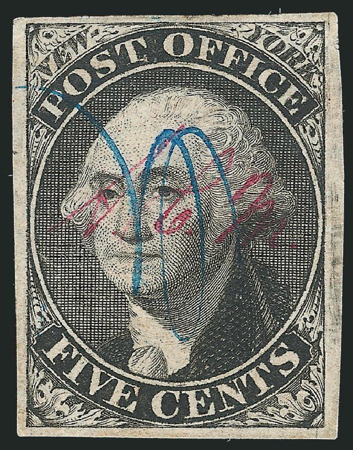 Prices of US Stamps Scott Cat. # 9X1 - 5c 1846 New York Postmasters Provisional. Robert Siegel Auction Galleries, Dec 2010, Sale 999, Lot 561