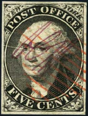 Costs of US Stamp Scott Cat. #9X1: 5c 1846 New York Postmasters Provisional. Harmer-Schau Auction Galleries, Aug 2012, Sale 94, Lot 954