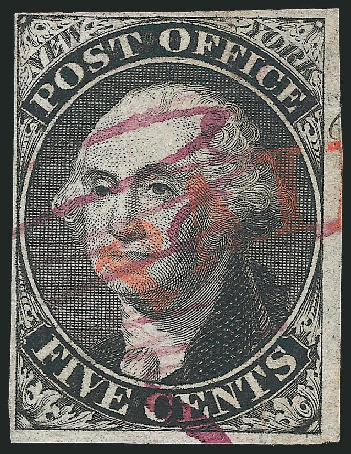 Value of US Stamps Scott Catalogue 9X1 - 5c 1846 New York Postmasters Provisional. Robert Siegel Auction Galleries, Dec 2010, Sale 999, Lot 564