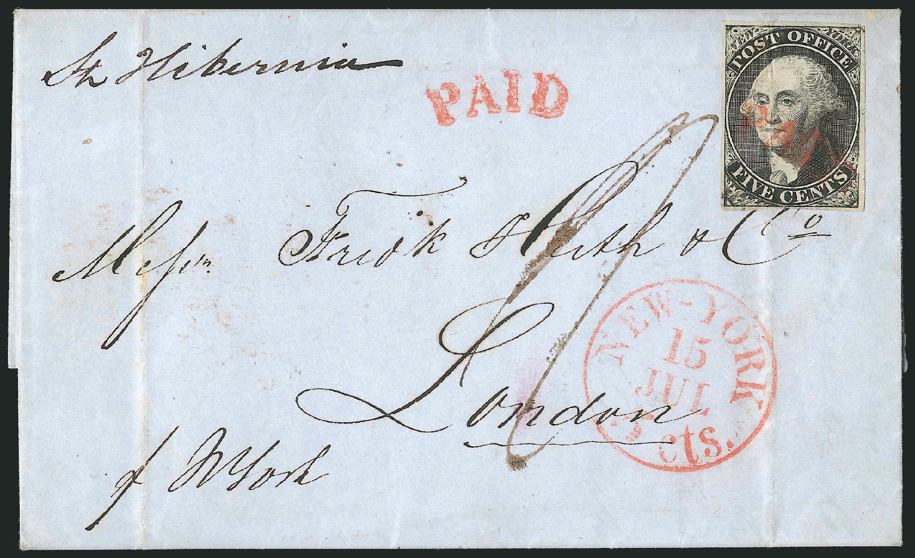 Price of US Stamp Scott Catalogue 9X1 - 5c 1846 New York Postmasters Provisional. Robert Siegel Auction Galleries, Dec 2010, Sale 999, Lot 584