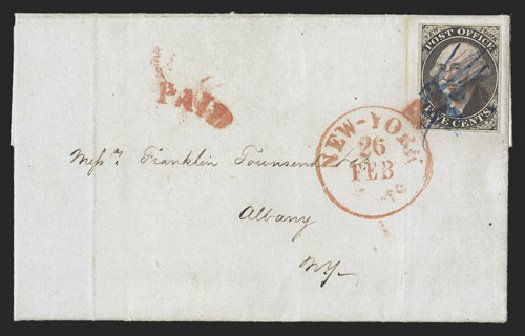 Prices of US Stamps Scott Cat. 9X1: 5c 1846 New York Postmasters Provisional. Spink Shreves Galleries, Jul 2012, Sale 140, Lot 4
