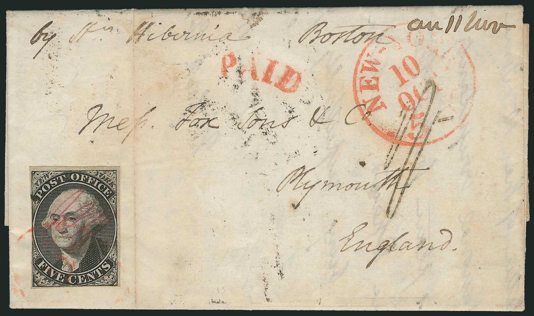 Cost of US Stamps Scott #9X1 - 5c 1846 New York Postmasters Provisional. Robert Siegel Auction Galleries, Apr 2012, Sale 1023, Lot 2025