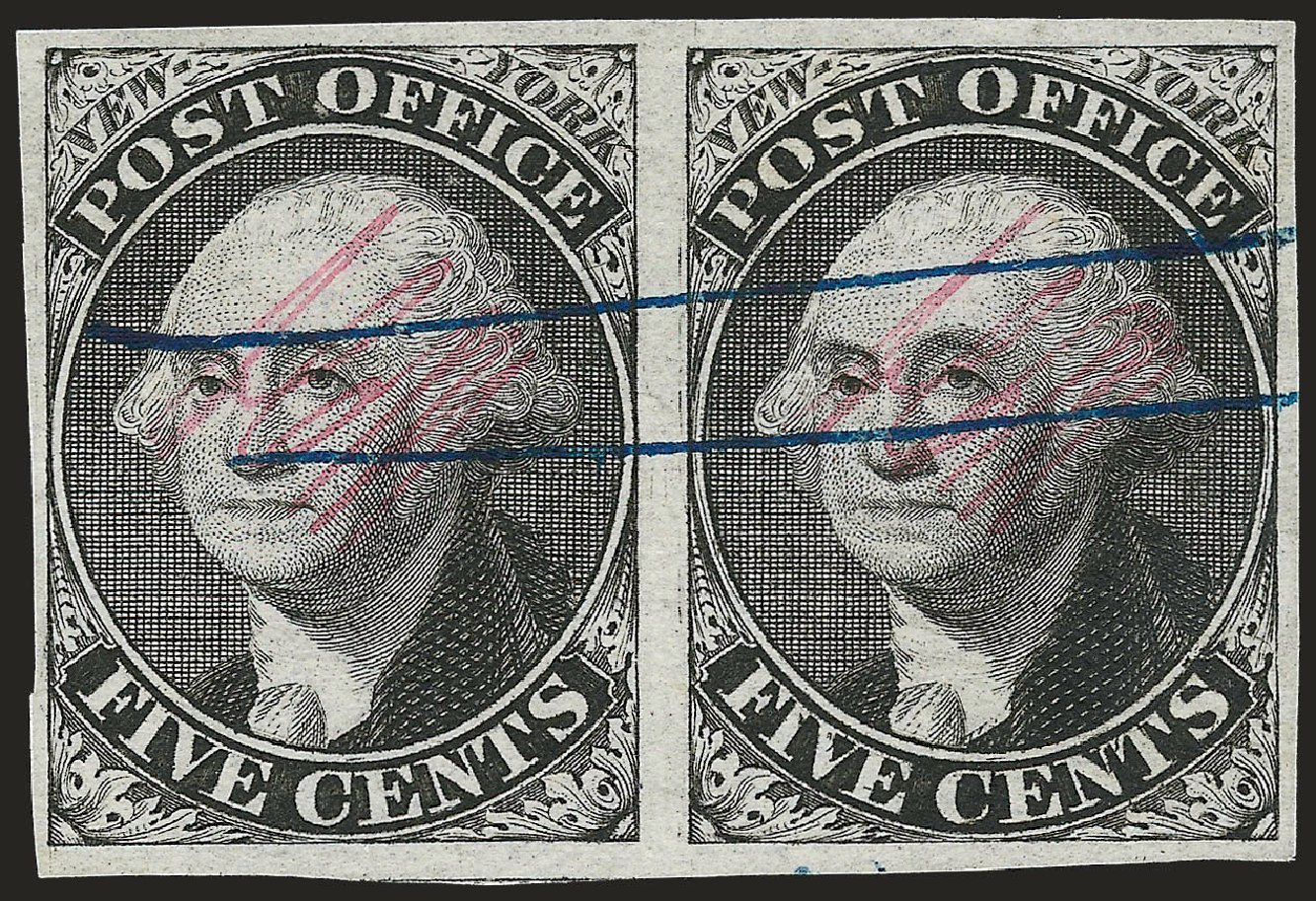 US Stamps Prices Scott Catalog # 9X1 - 1846 5c New York Postmasters Provisional. Robert Siegel Auction Galleries, Sep 2009, Sale 976, Lot 1045
