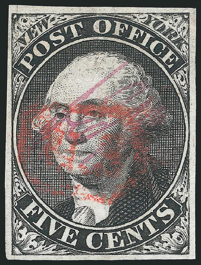 Costs of US Stamps Scott Catalog 9X1: 5c 1846 New York Postmasters Provisional. Robert Siegel Auction Galleries, Dec 2010, Sale 999, Lot 535