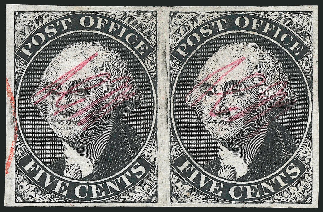 US Stamp Price Scott Catalog #9X1 - 1846 5c New York Postmasters Provisional. Robert Siegel Auction Galleries, Dec 2010, Sale 999, Lot 555