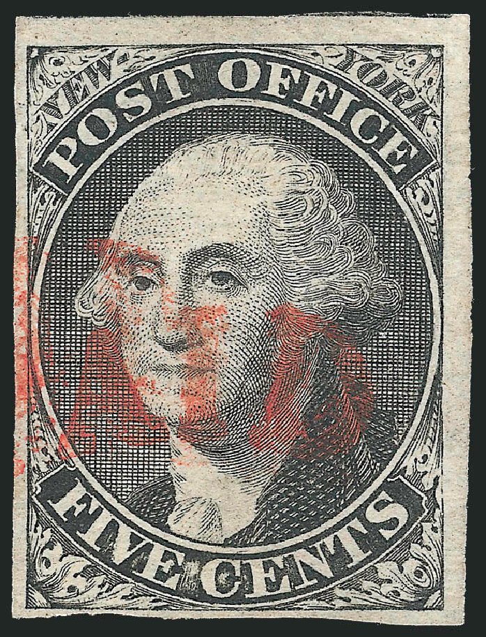 Costs of US Stamp Scott Catalog 9X1: 5c 1846 New York Postmasters Provisional. Robert Siegel Auction Galleries, Dec 2010, Sale 999, Lot 575