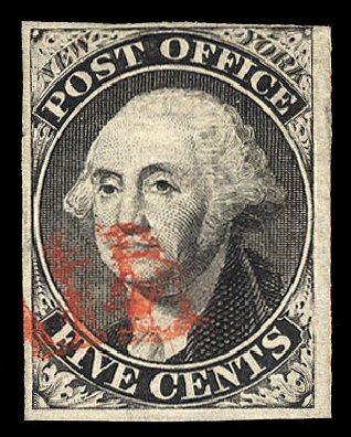 US Stamps Price Scott Cat. # 9X1: 5c 1846 New York Postmasters Provisional. Cherrystone Auctions, Jan 2013, Sale 201301, Lot 2