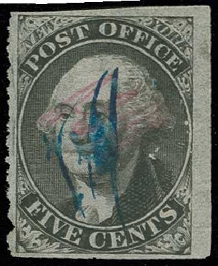 US Stamps Value Scott Catalog # 9X1 - 5c 1846 New York Postmasters Provisional. H.R. Harmer, Jun 2013, Sale 3003, Lot 1002