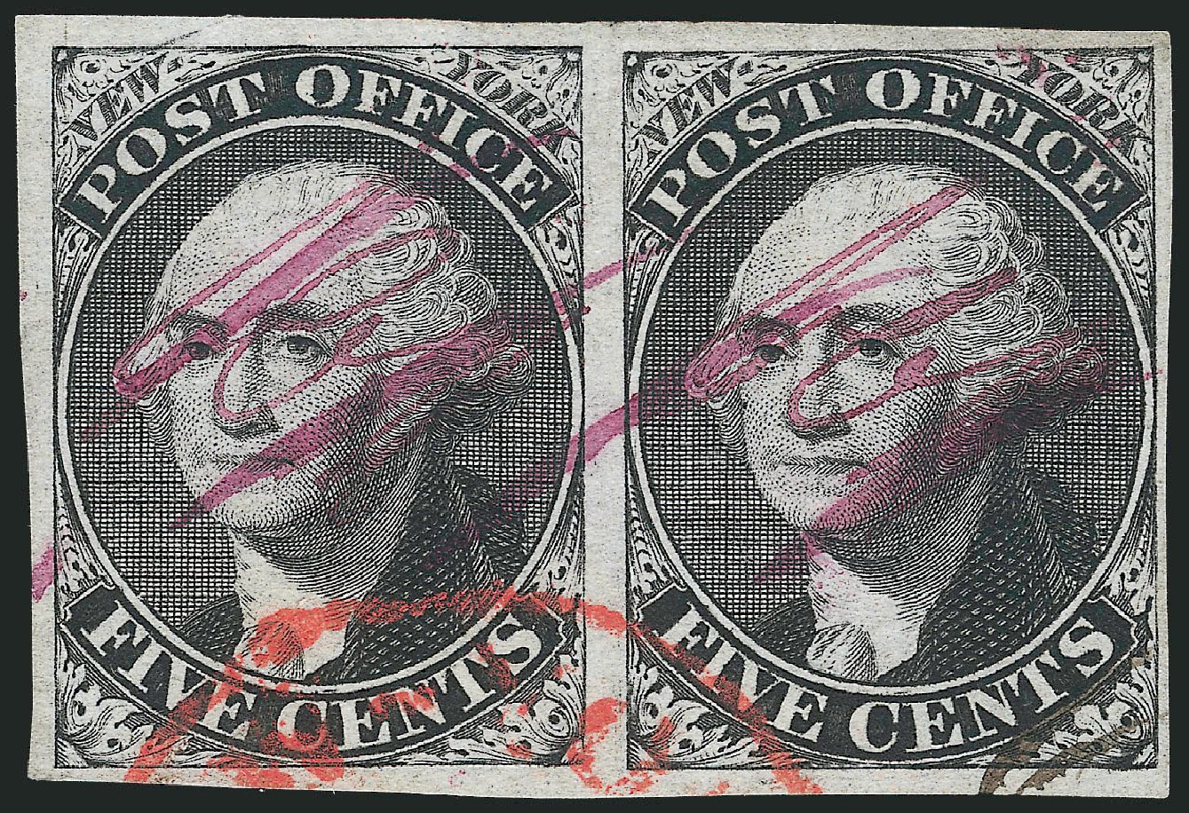 Values of US Stamps Scott #9X1: 1846 5c New York Postmasters Provisional. Robert Siegel Auction Galleries, Dec 2010, Sale 999, Lot 542