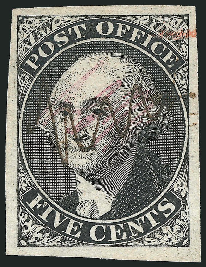 US Stamps Value Scott Catalog # 9X1 - 5c 1846 New York Postmasters Provisional. Robert Siegel Auction Galleries, Dec 2010, Sale 999, Lot 552