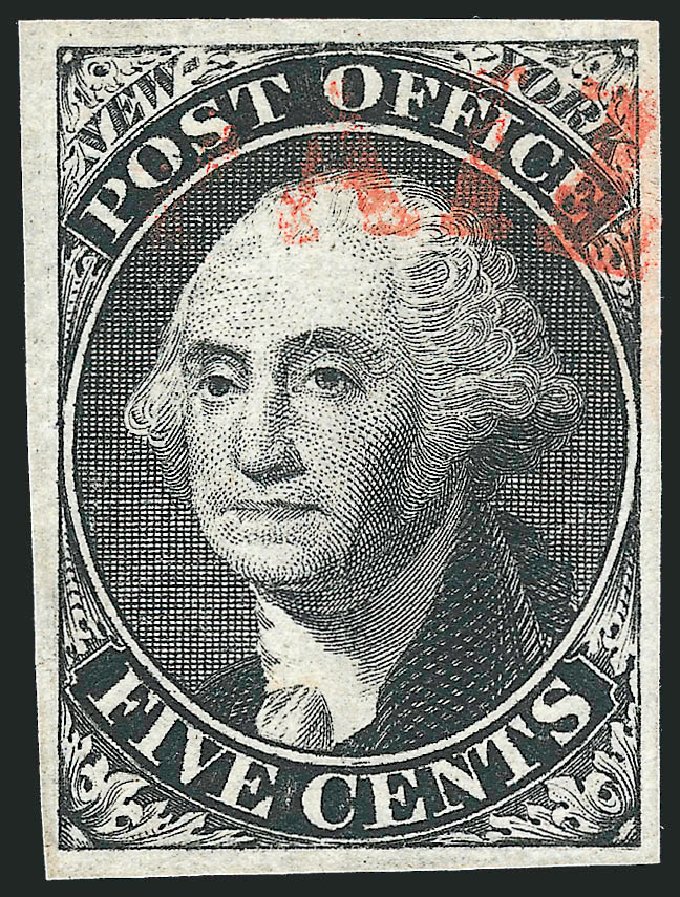 US Stamps Price Scott Cat. #9X1: 5c 1846 New York Postmasters Provisional. Robert Siegel Auction Galleries, Dec 2010, Sale 999, Lot 572