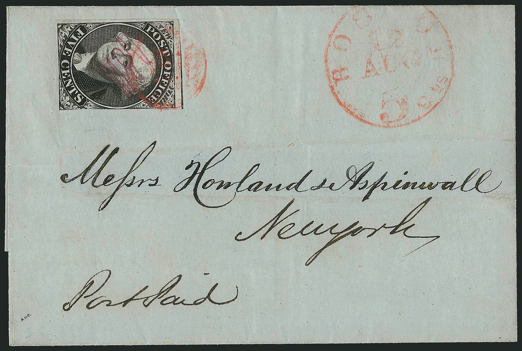 US Stamps Prices Scott Catalogue 9X1: 5c 1846 New York Postmasters Provisional. Robert Siegel Auction Galleries, Dec 2010, Sale 999, Lot 632