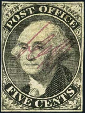 Cost of US Stamp Scott Cat. # 9X1 - 5c 1846 New York Postmasters Provisional. Harmer-Schau Auction Galleries, Aug 2012, Sale 94, Lot 953