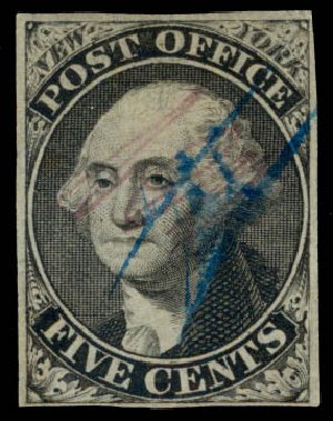 US Stamps Price Scott Catalogue # 9X1 - 5c 1846 New York Postmasters Provisional. Daniel Kelleher Auctions, Sep 2013, Sale 639, Lot 3023