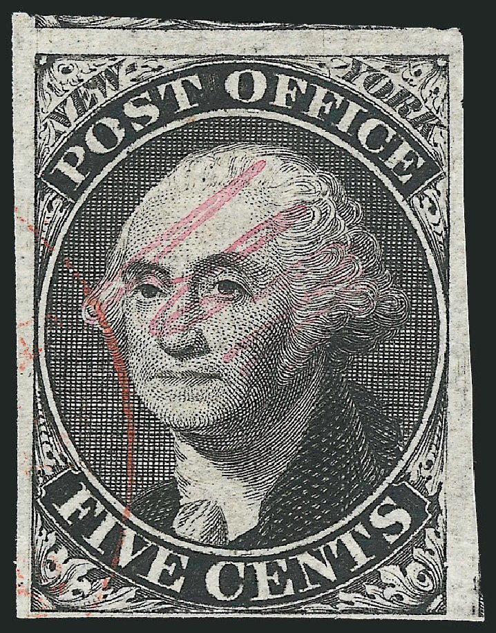 Values of US Stamp Scott Catalogue #9X1 - 1846 5c New York Postmasters Provisional. Robert Siegel Auction Galleries, Oct 2011, Sale 1014, Lot 1003