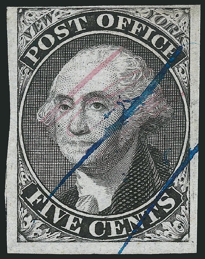 Values of US Stamps Scott Cat. # 9X1 - 5c 1846 New York Postmasters Provisional. Robert Siegel Auction Galleries, Dec 2012, Sale 1037, Lot 1343