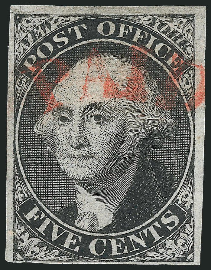 Values of US Stamps Scott 9X1: 1846 5c New York Postmasters Provisional. Robert Siegel Auction Galleries, Nov 2013, Sale 1061, Lot 3313