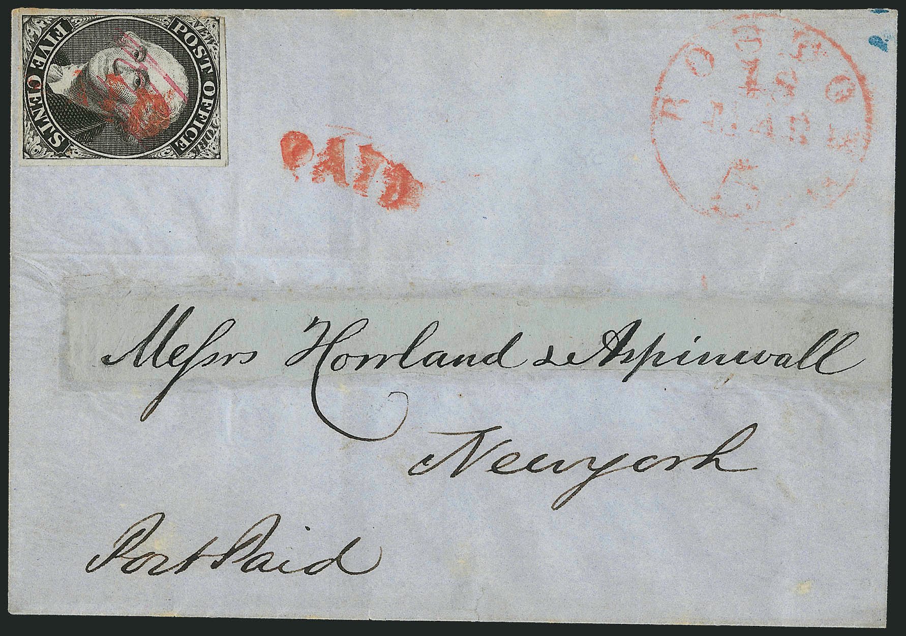 Price of US Stamp Scott Cat. 9X1: 1846 5c New York Postmasters Provisional. Robert Siegel Auction Galleries, Dec 2010, Sale 999, Lot 633