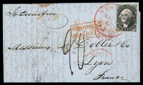 Value of US Stamps Scott Catalog #9X1: 1846 5c New York Postmasters Provisional. Matthew Bennett International, Dec 2007, Sale 324, Lot 1006