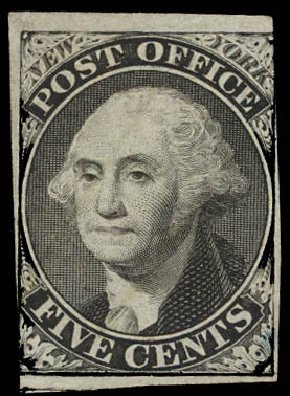 US Stamp Value Scott Catalog #9X1 - 5c 1846 New York Postmasters Provisional. Daniel Kelleher Auctions, Aug 2012, Sale 631, Lot 636