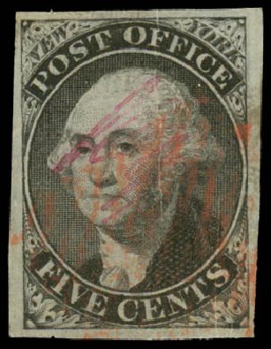 Values of US Stamp Scott # 9X1: 1846 5c New York Postmasters Provisional. Daniel Kelleher Auctions, May 2014, Sale 652, Lot 26