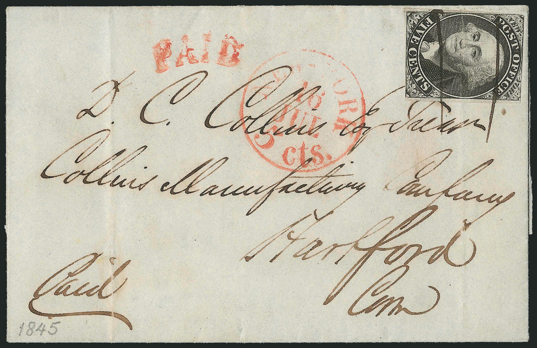 Values of US Stamp Scott Catalog # 9X1 - 5c 1846 New York Postmasters Provisional. Robert Siegel Auction Galleries, Dec 2010, Sale 999, Lot 586
