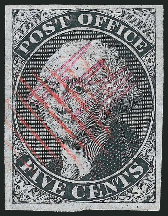 US Stamp Prices Scott Catalogue 9X2: 5c 1847 New York Postmasters Provisional. Robert Siegel Auction Galleries, Dec 2010, Sale 999, Lot 580