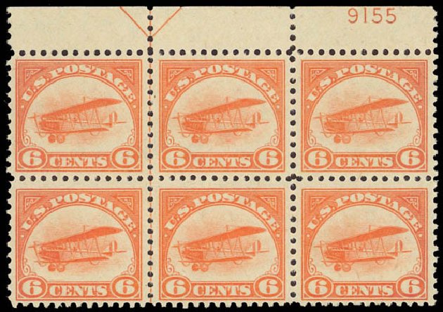 Prices of US Stamps Scott # C1 - 6c 1918 Air Curtiss Jenny. Daniel Kelleher Auctions, Oct 2012, Sale 632, Lot 1477
