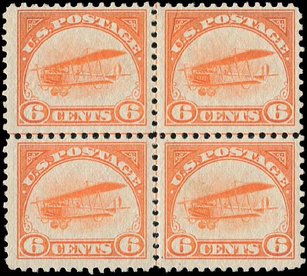 Prices of US Stamp Scott Cat. C1: 6c 1918 Air Curtiss Jenny. Regency-Superior, Nov 2014, Sale 108, Lot 1067