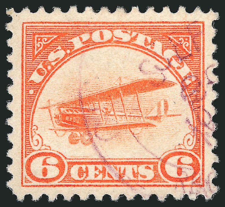 Price of US Stamps Scott #C1: 1918 6c Air Curtiss Jenny. Robert Siegel Auction Galleries, Jul 2013, Sale 1050, Lot 687