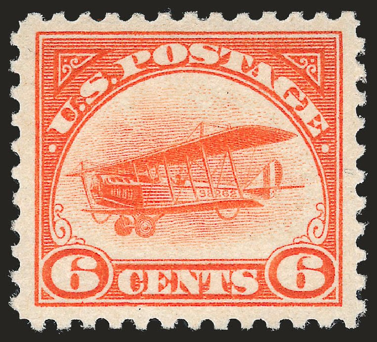 Values of US Stamps Scott Cat. # C1 - 6c 1918 Air Curtiss Jenny. Robert Siegel Auction Galleries, Jun 2010, Sale 992, Lot 2577