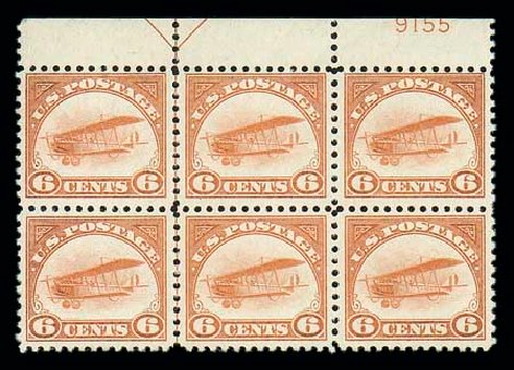 US Stamps Value Scott # C1: 1918 6c Air Curtiss Jenny. Matthew Bennett International, Dec 2007, Sale 325, Lot 2328