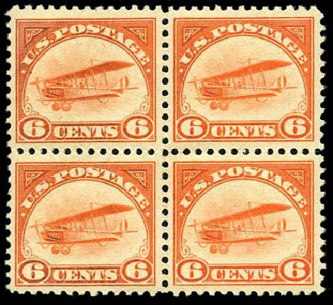 Cost of US Stamp Scott Catalogue C1 - 6c 1918 Air Curtiss Jenny. Harmer-Schau Auction Galleries, Feb 2012, Sale 92, Lot 1248