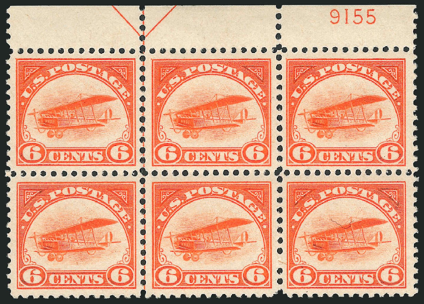 US Stamps Price Scott Catalogue # C1 - 6c 1918 Air Curtiss Jenny. Robert Siegel Auction Galleries, Dec 2012, Sale 1037, Lot 2178