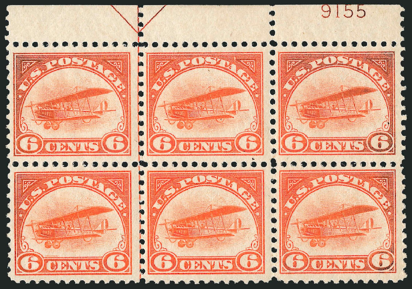Prices of US Stamps Scott Cat. # C1 - 6c 1918 Air Curtiss Jenny. Robert Siegel Auction Galleries, Jul 2014, Sale 1077, Lot 348