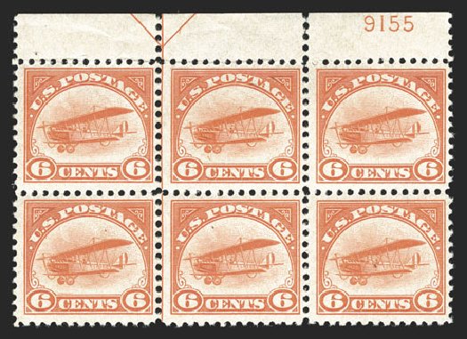 Price of US Stamps Scott Catalogue # C1 - 1918 6c Air Curtiss Jenny. Spink Shreves Galleries, Mar 2013, Sale 142, Lot 408