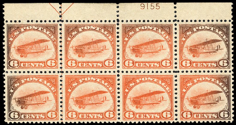 US Stamps Price Scott Catalogue C1 - 1918 6c Air Curtiss Jenny. Cherrystone Auctions, Feb 2011, Sale 201102, Lot 119