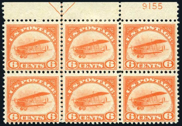 Price of US Stamp Scott Cat. # C1: 1918 6c Air Curtiss Jenny. Harmer-Schau Auction Galleries, May 2014, Sale 101, Lot 189