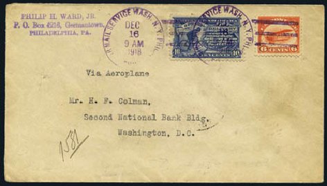 Costs of US Stamps Scott Cat. # C1: 1918 6c Air Curtiss Jenny. Harmer-Schau Auction Galleries, May 2012, Sale 93, Lot 429