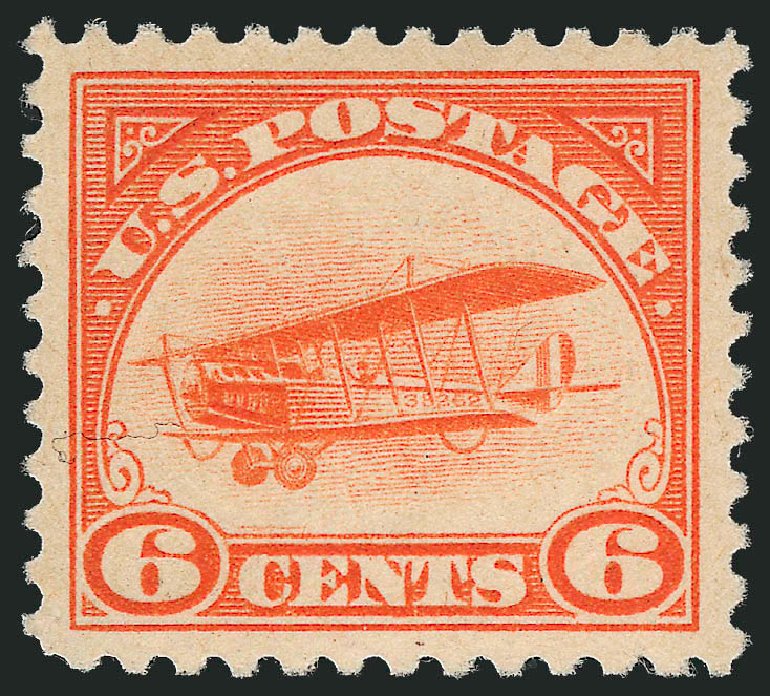 US Stamps Values Scott C1 - 6c 1918 Air Curtiss Jenny. Robert Siegel Auction Galleries, Jun 2012, Sale 1026, Lot 1489
