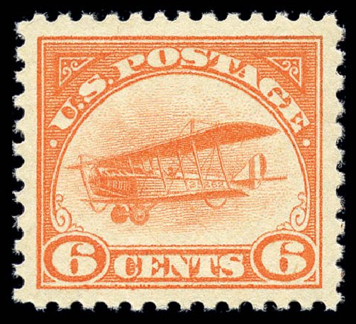 US Stamp Value Scott Catalogue # C1 - 6c 1918 Air Curtiss Jenny. Matthew Bennett International, Sep 2010, Sale 331, Lot 860