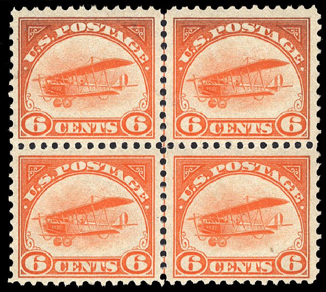 US Stamp Value Scott Catalog # C1: 1918 6c Air Curtiss Jenny. Cherrystone Auctions, Nov 2010, Sale 201011, Lot 190