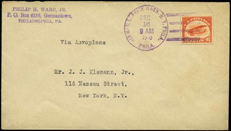 Cost of US Stamp Scott #C1 - 1918 6c Air Curtiss Jenny. Harmer-Schau Auction Galleries, Feb 2012, Sale 92, Lot 1250
