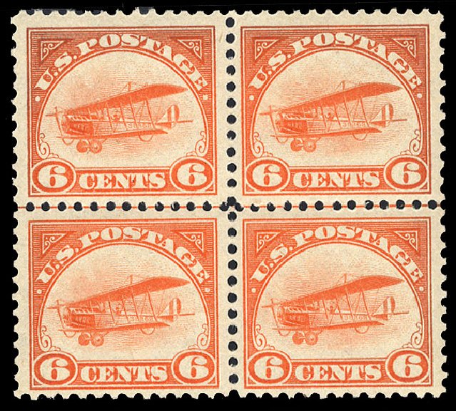 Cost of US Stamps Scott C1: 6c 1918 Air Curtiss Jenny. Cherrystone Auctions, Nov 2010, Sale 201011, Lot 191