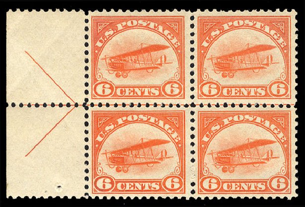 Value of US Stamp Scott Catalogue # C1 - 6c 1918 Air Curtiss Jenny. Cherrystone Auctions, Jul 2010, Sale 201007, Lot 85