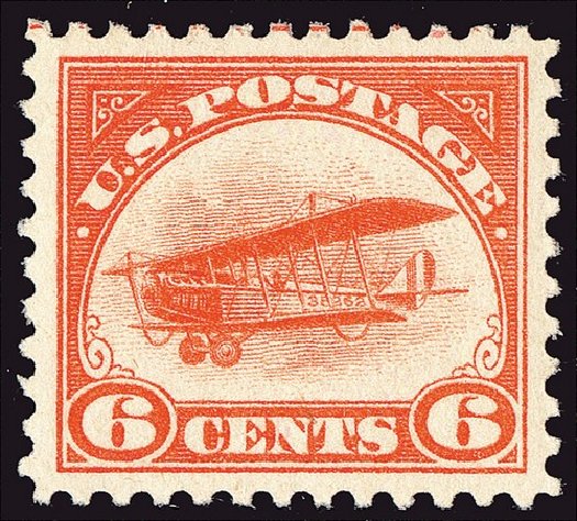 Price of US Stamp Scott Catalogue C1: 6c 1918 Air Curtiss Jenny. Spink Shreves Galleries, Jan 2014, Sale 146, Lot 485